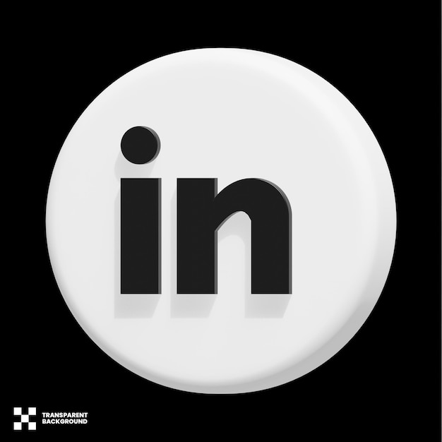 Icon 3D de las redes sociales de Linkedin