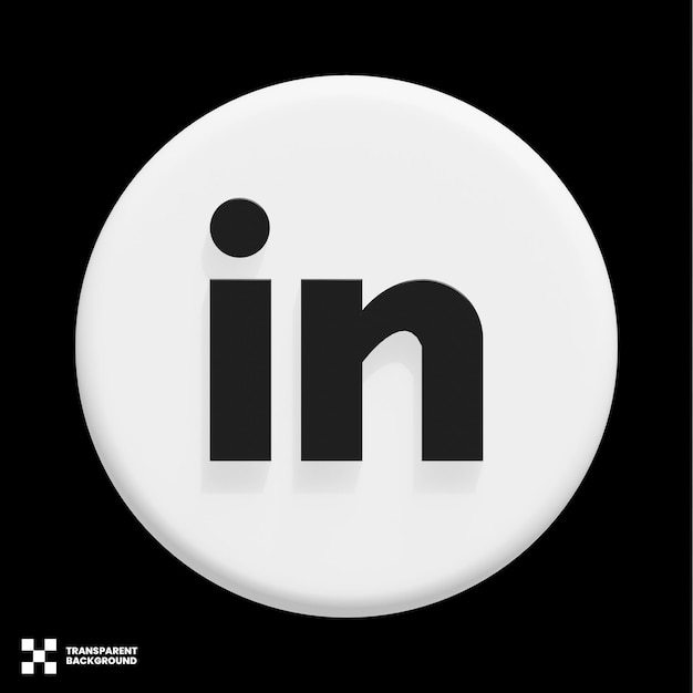 Icon 3D de las redes sociales de Linkedin