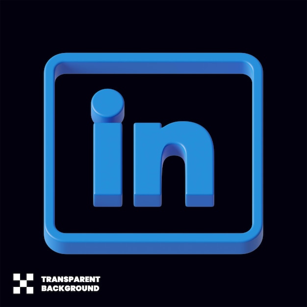 Icon 3d de las redes sociales de linkedin