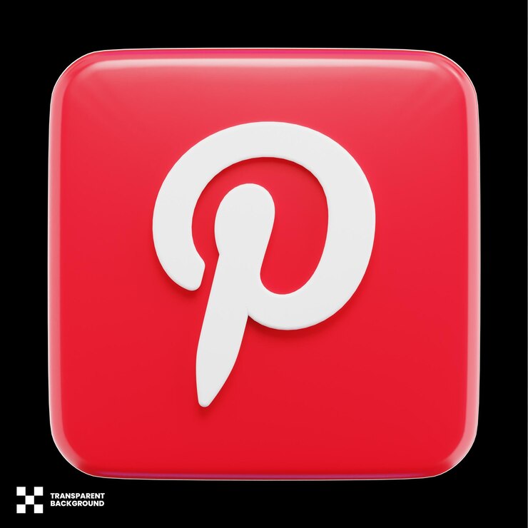 PSD icon 3d de las redes sociales de piterest