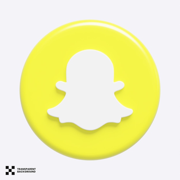 Icon 3D de las redes sociales de Snapchat