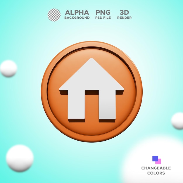 Icon 3d render home para diseño ilustración objeto aislado PSD Premium