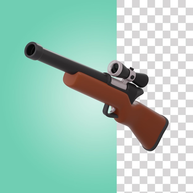 PSD icon 3d del rifle de francotirador