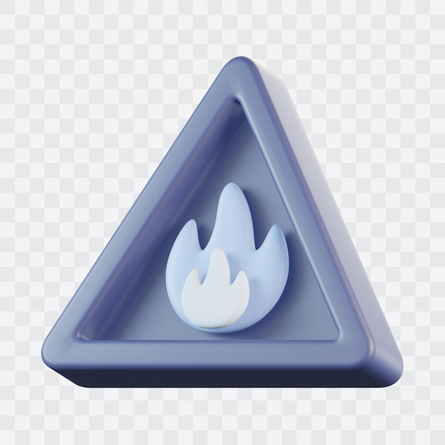 PSD icon 3d de la señal de peligro altamente inflamable