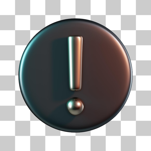 Icon 3D del signo de exclamación en círculo