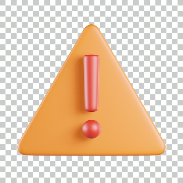 Icon 3D del signo de exclamación triangular