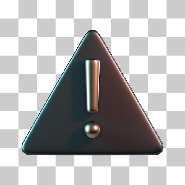 Icon 3D del signo de exclamación triangular