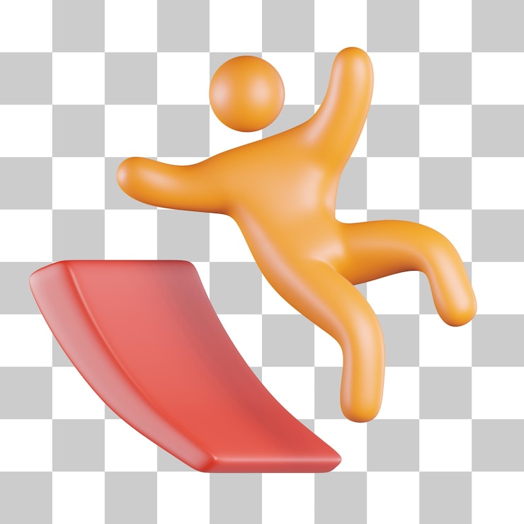 PSD icon 3d de la superficie resbaladiza