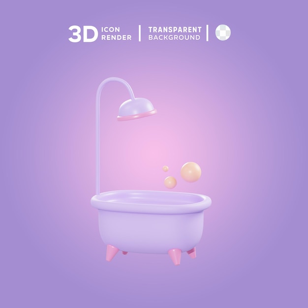 PSD icon 3d del tubo de baño ilustración