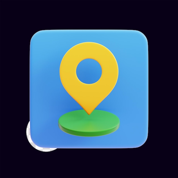 Icon 3D de la ubicación del pin en el mapa