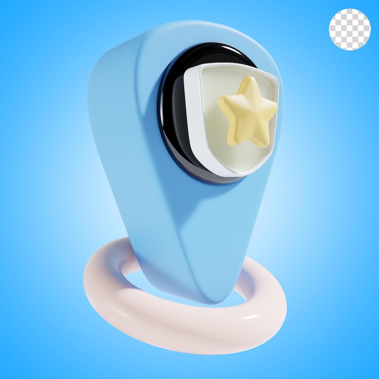 PSD icon 3d de la ubicación de la policía.