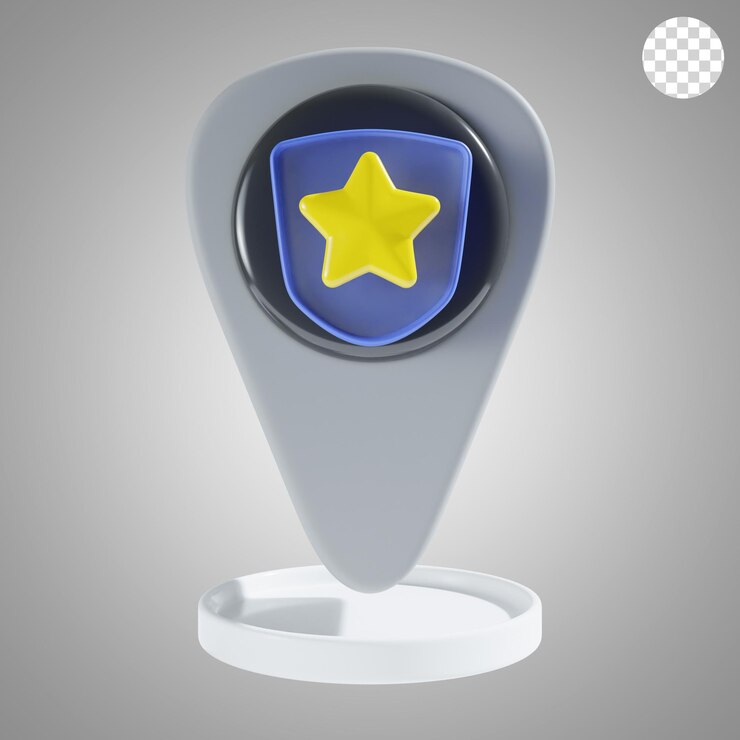 PSD icon 3d de la ubicación de la policía.