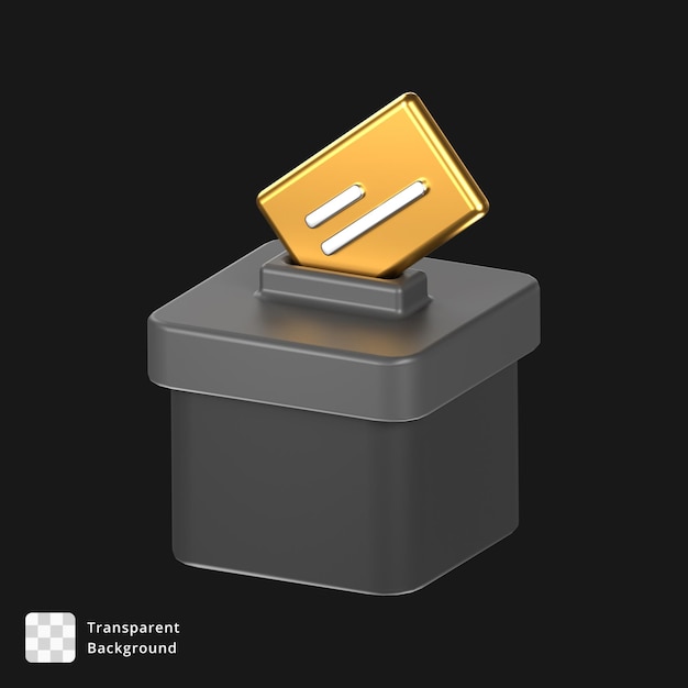 PSD icon 3d de una urna de votación