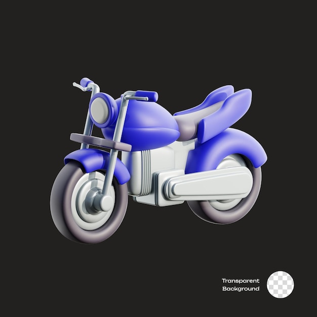 Icon 3d de un vehículo terrestre de motocicleta