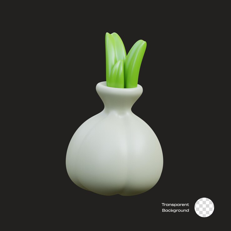 Icon 3D de las verduras de ajo