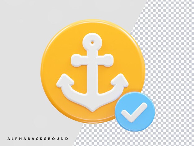 PSD icon d'ancre représentant une illustration 3d