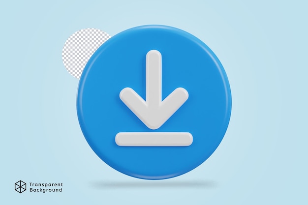 Icon de botón de descarga Rendering en 3D