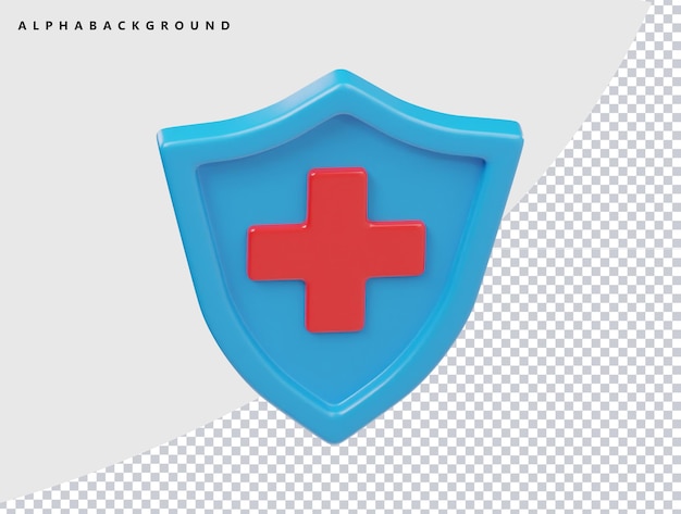Icon de bouclier médical illustration de rendu 3D