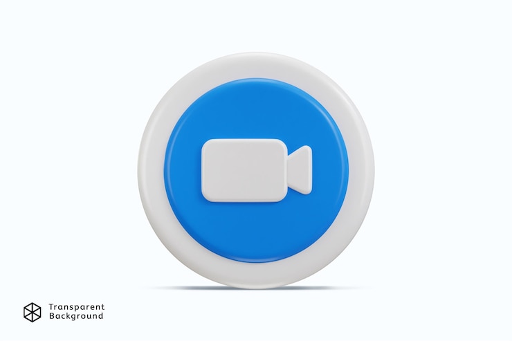 PSD icon de bouton d'appel vidéo illustration vectorielle de rendu 3d