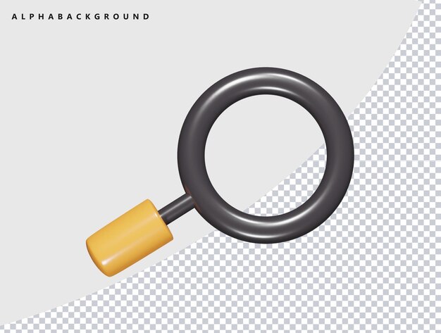 Icon de búsqueda Ilustración de renderización 3D