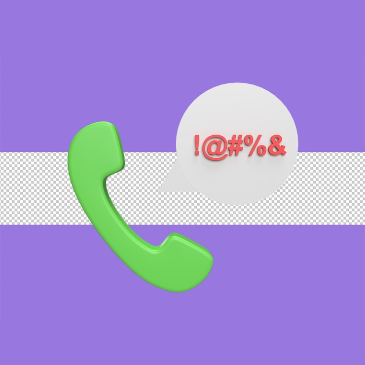 PSD icon call and harsh word 3d icon model cartoon style concept render illustration