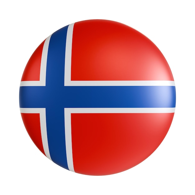 Icon del círculo 3D de la bandera de Noruega