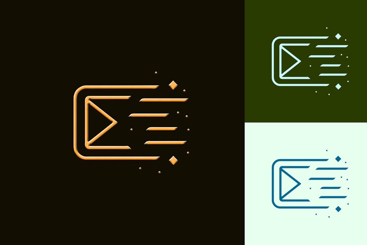 PSD icon com um pequeno triângulo apontando para a esquerda desenhos de ícones minimalistas abstratos