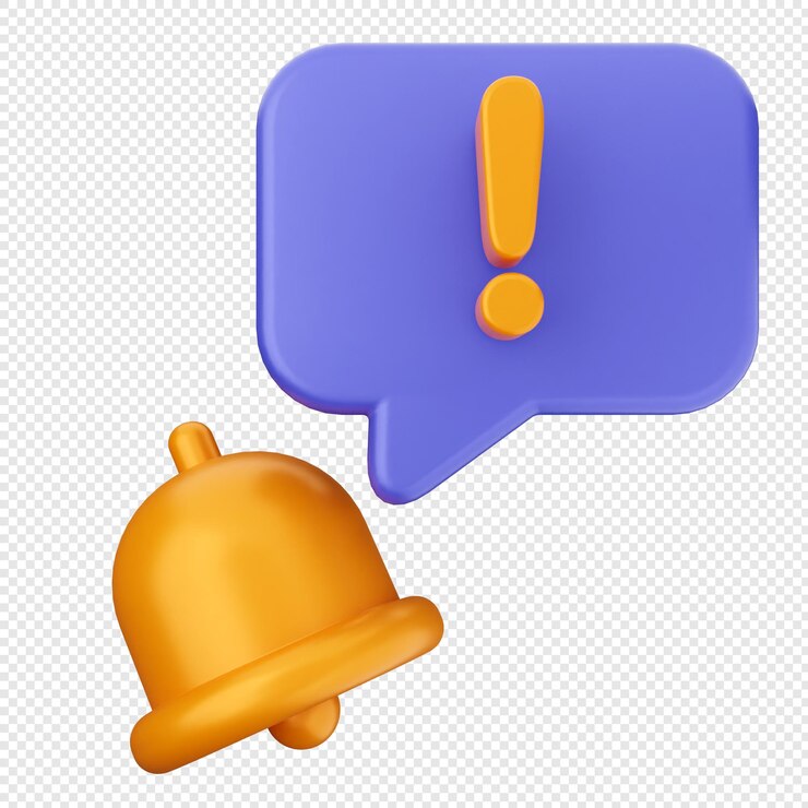 PSD icon de notificação 3d, lembrete de alerta de campainha