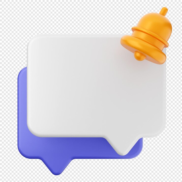 PSD icon de notificação 3d, lembrete de alerta de campainha
