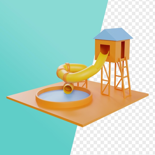 Icon de playground 3D para crianças render clipart