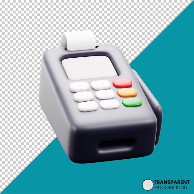 Icon des Zahlungsterminals des POS-Geräts Isolierte 3D-Rendering-Illustration