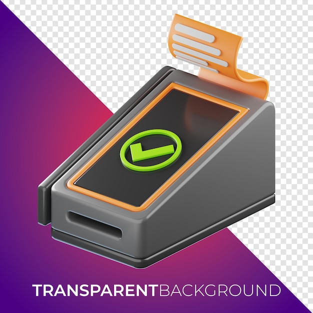 Icon de dispositivo de pago de financiación de primas renderización en 3D en un fondo aislado