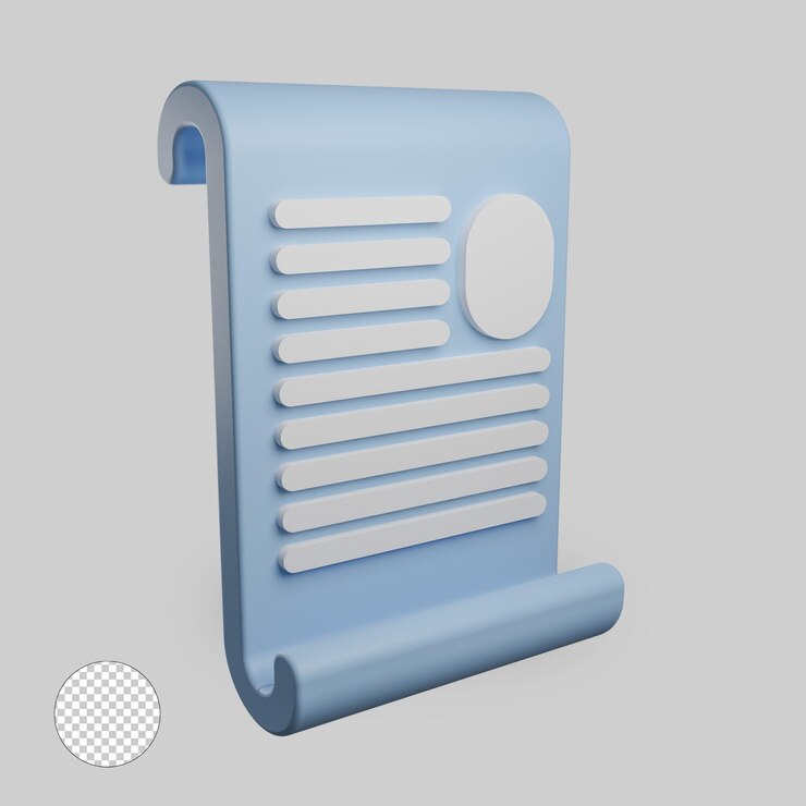 PSD icon document 3d rendering