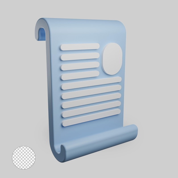 Icon-dokument 3d-rendering