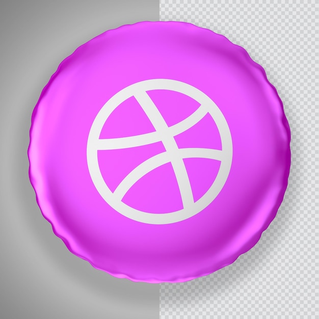 icon dribbble 3d rendering