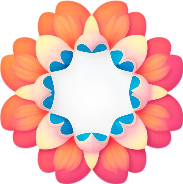 PSD icon de fleur en gros plan d'une jolie icône de fleur colorée