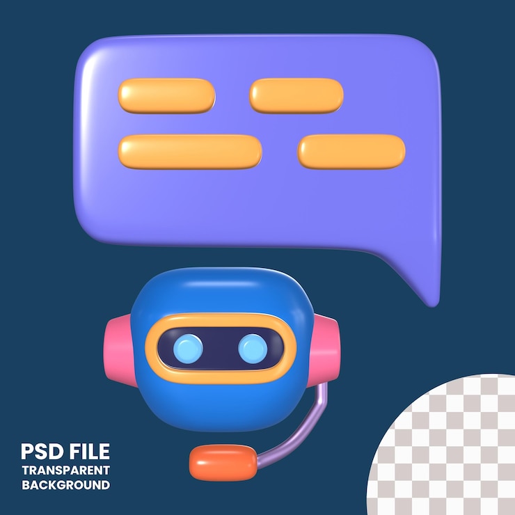 PSD icon für eine 3d-illustration eines ki-chatbots