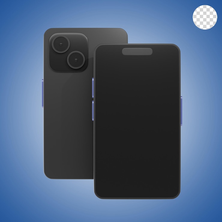PSD icon y ilustración 3d del teléfono inteligente
