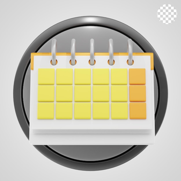 Icon y ilustración del calendario 3D