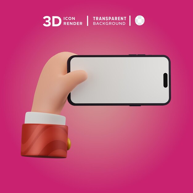 PSD icon ilustración del gesto de la mano del teléfono 3d