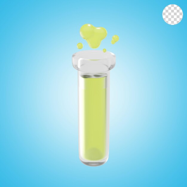 Icon y ilustración del tubo de ensayo 3D