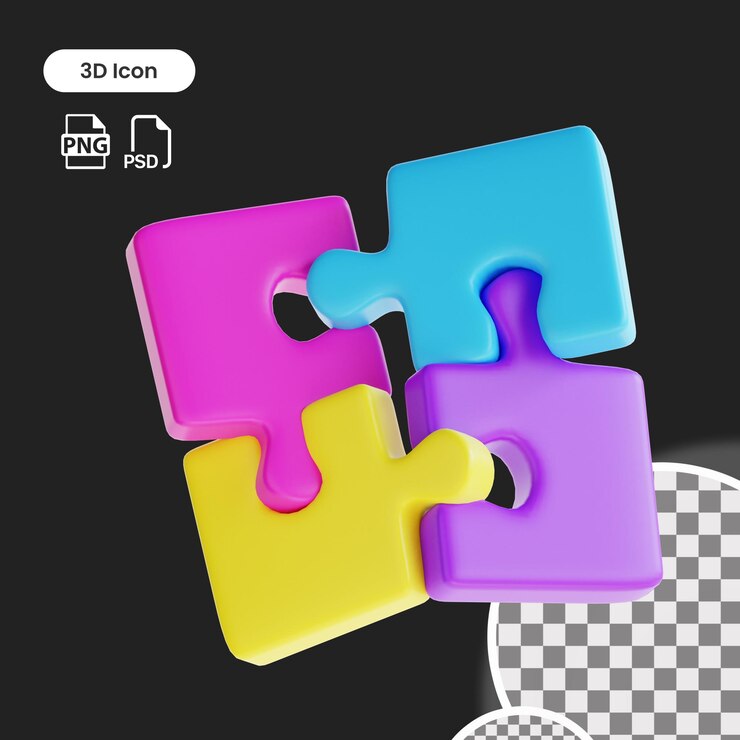 PSD icon de juego de rompecabezas 3d premium psd
