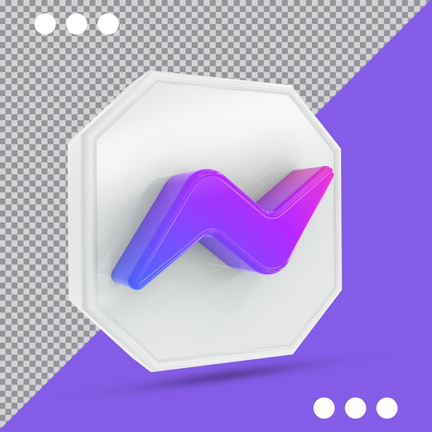 icon messenger 3d logotipos de colección de redes sociales en estilo moderno