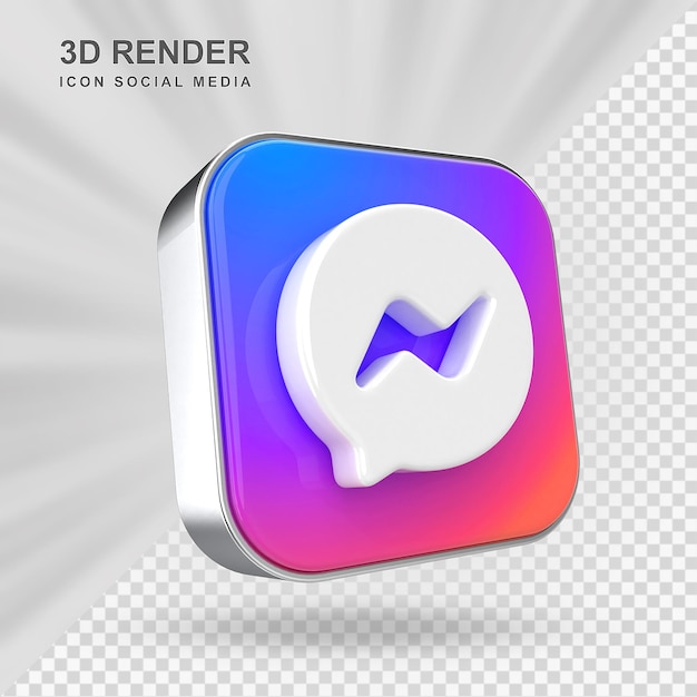 Icon messenger social media 3d