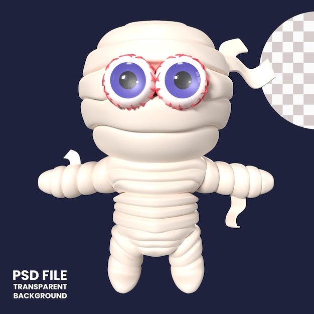 PSD icon mit 3d-illustration der mumie