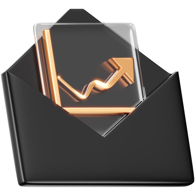 Icon pack de iconos esenciales para el negocio gráfico 3d en icon de sobre