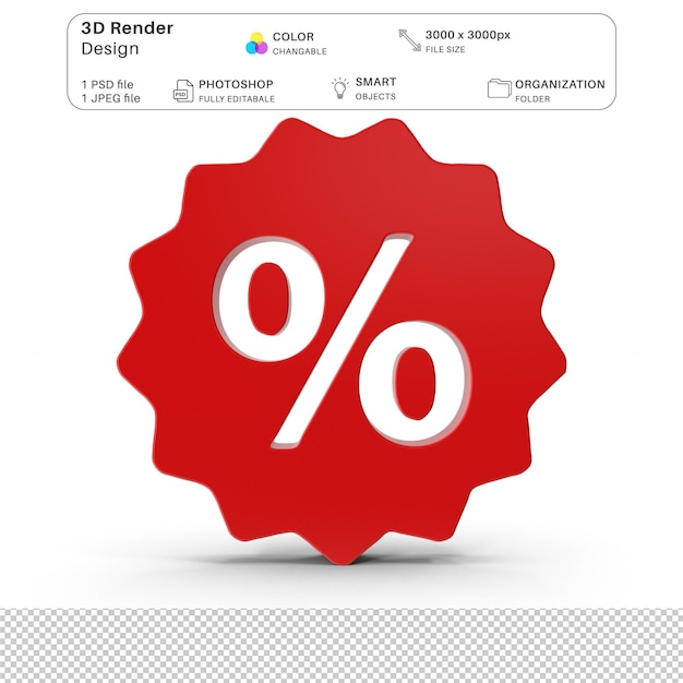 PSD icon percentage badge 3d-modellierung psd-datei realistischer schwarzer freitag