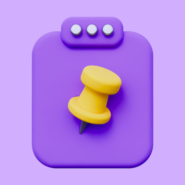 PSD icon de pin del informe en 3d