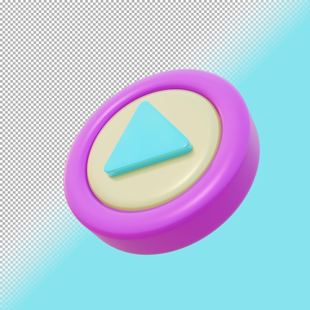 Icon-Play-Button in 3D-Rendering