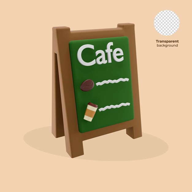 PSD icon psd du tableau de menu du café 3d